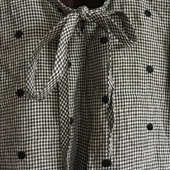 Vintage 90s does 60s Italian linen backless gingham polka dot shift dress - Picture 5 of 9